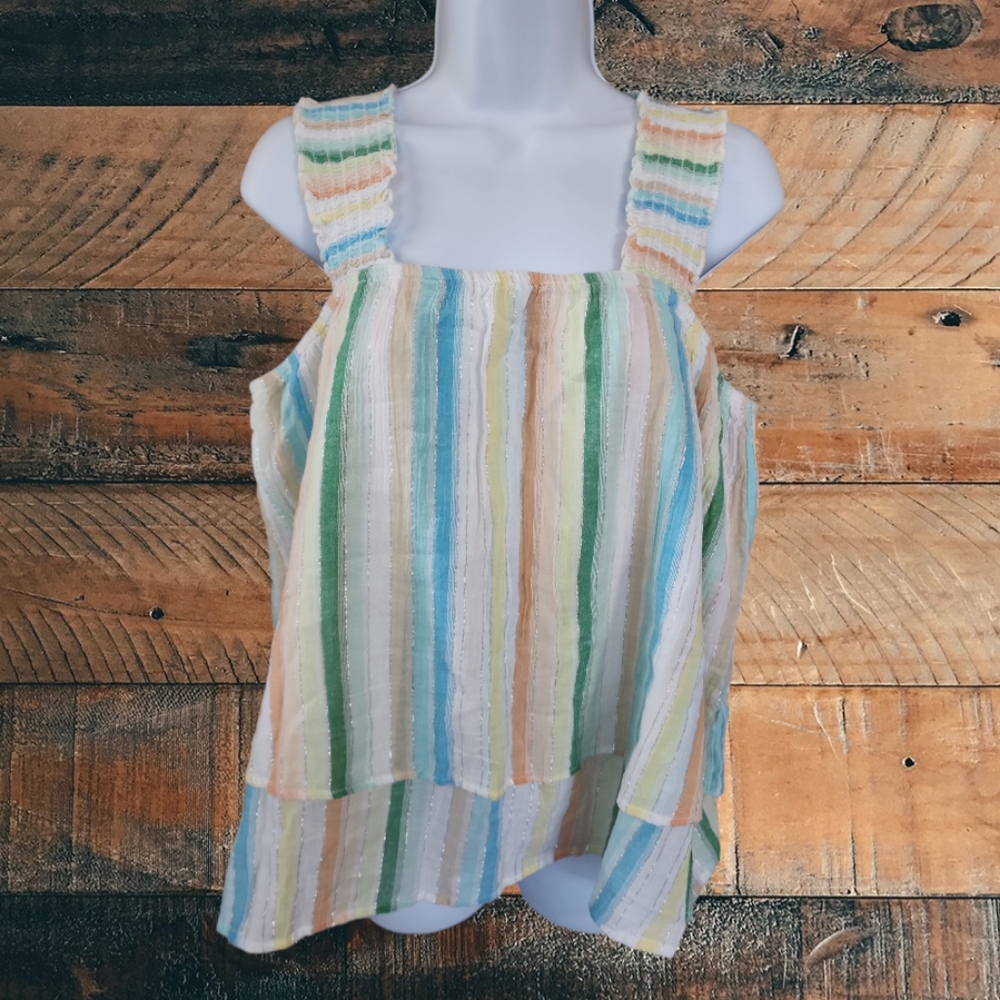 Striped babydoll tank